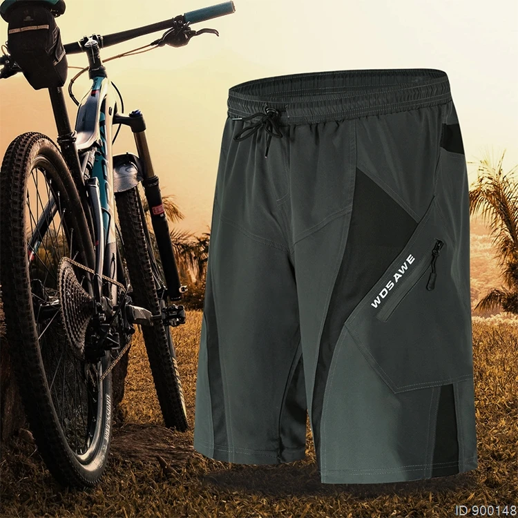 WOSAWE Мужские MTB мешковатые шорты с гелевой подкладкой не-нижнее белье с застежками Светоотражающие горный велосипед свободные уличные велосипедные шорты
