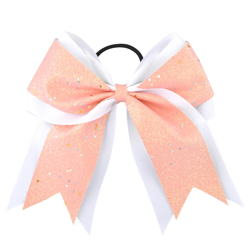 7 بوصة الفتيات بوتيك التشجيع الشعر القوس الأطفال الترتر ستار مرونة الشعر العصابات أغطية الرأس الشريط الانحناء المرأة إكسسوارات الشعر