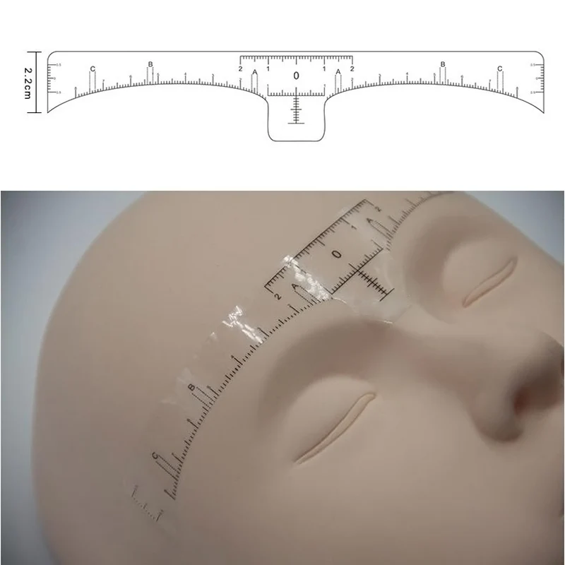 100 шт точные Перманентный макияж бровей инструменты для моделирования одноразовая бровь измерительная линейка стикер KG66