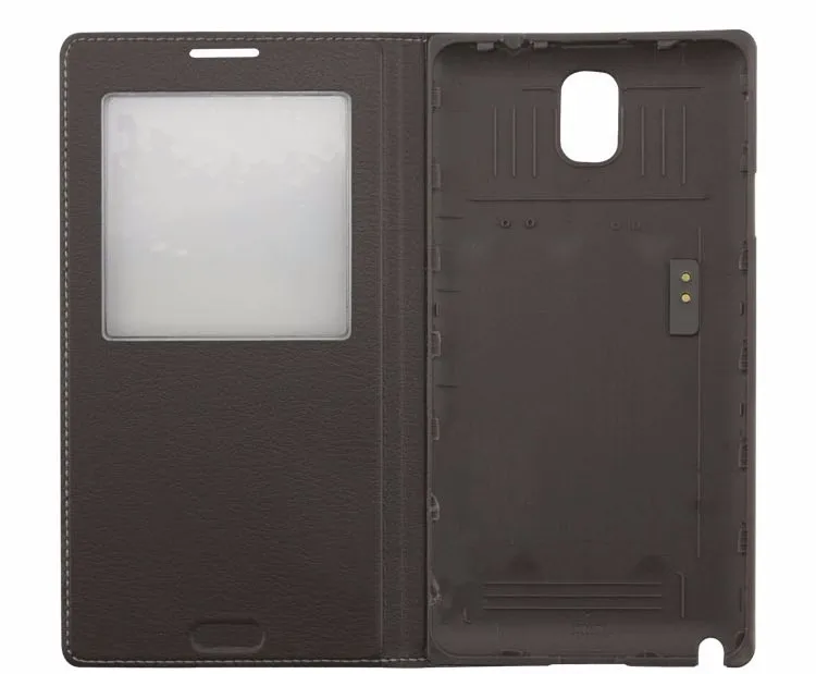 Auto Sleep Wake Flip Cover Smart Touch View Shell With Chip Original Leather Case For Samsung Galaxy Note 3 Note3 N9000 N9005 cute samsung phone case