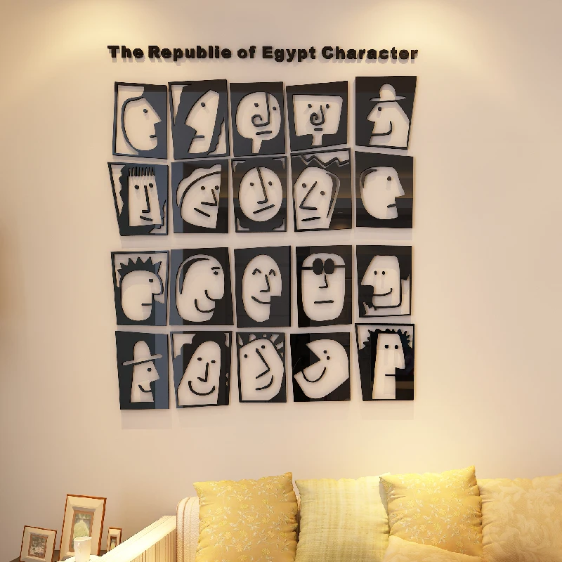 الكرتون الوجه 3D ملصقات جدار كبير حجم الاكريليك ملصقات غرفة نوم غرفة المعيشة جدار مكتب ديكور أريكة Backgroud جدار الديكور الكرتون الوجه 3D ملصقات جدار كبير حجم الاكريليك ملصقات غرفة نوم غرفة المعيشة جدار مكتب ديكور أريكة Backgroud جدار الديكور