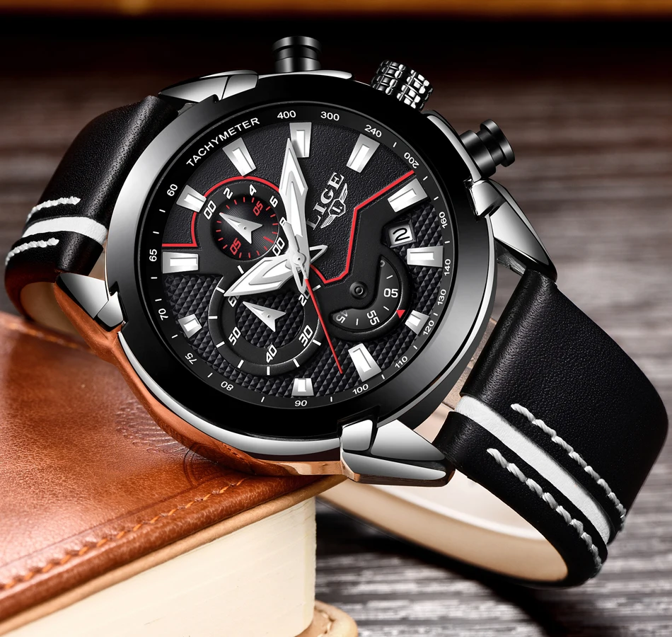 Дизайн LIGE модные брендовые часы мужские кожаные спортивные часы с хронографом и датой кварцевые часы мужские подарки часы Relogio Masculino