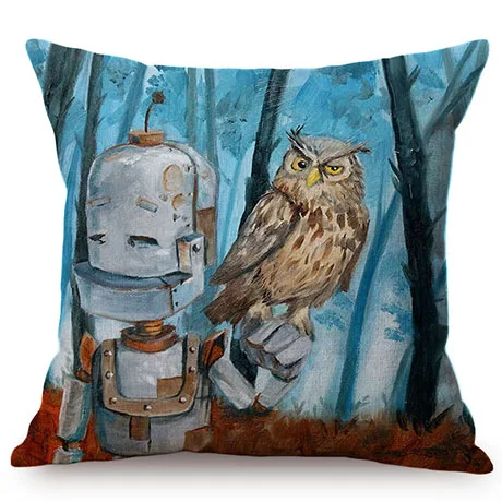 Cute Cartoon Robot Funny Cosplay Home Decoration Throw Pillow Case Kindergarten Children Like Car Sofa Chair Linen Cushion Cover M092-12