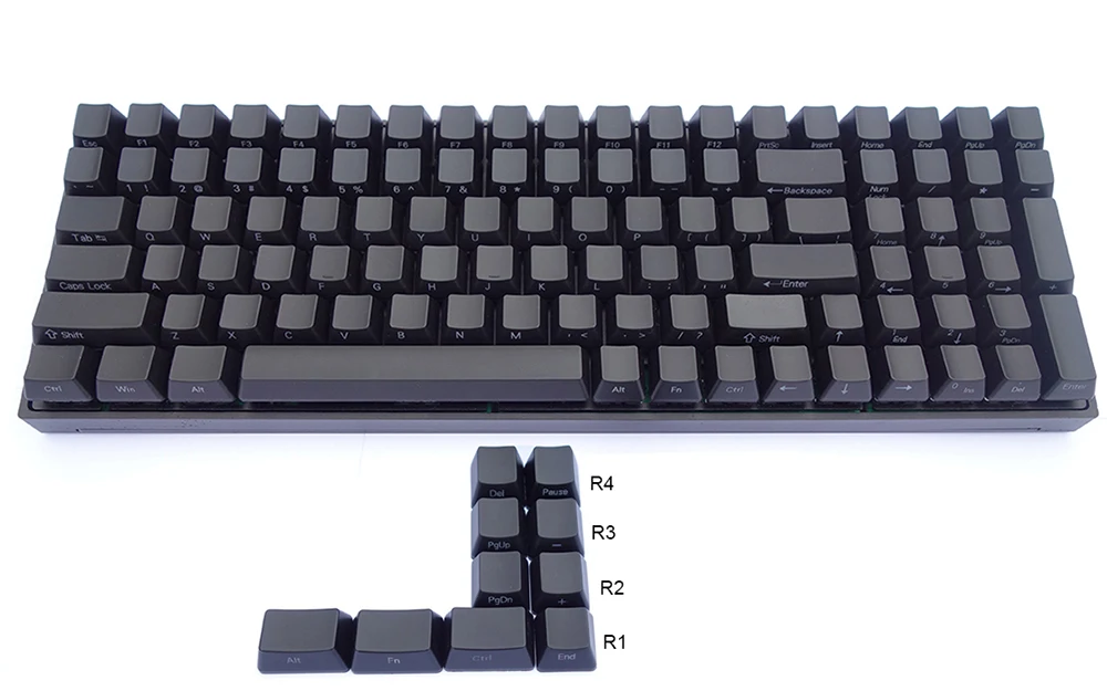 NPKC Черный ABS лазерные боковая подсветка топ-освещенный блеск через OEM keycaps ANSI ISO для Cherry MX переключатели 87 96 108 механическая клавиатура