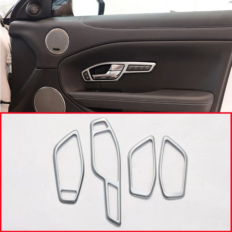 

4pcs ABS Plastic For LandRover Range Rover Evoque 2012-2015 Window Lift Button Frame Cover Trim For Right Hand Driver
