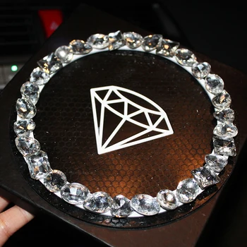 

Car Ornament Anti-slip Mat Crystal Bowknot Silicone Decoration Non-slip Pad Auto Interior Car Dashboard For Cell phone 15X15CM