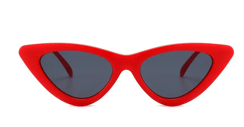 Винтажные Оттенки для женщин Ретро кошачий глаз солнцезащитные очки милые сексуальные белые треугольные очки трендовые очки «кошачий глаз» Gafas De Sol Oculos - Цвет линз: red gray