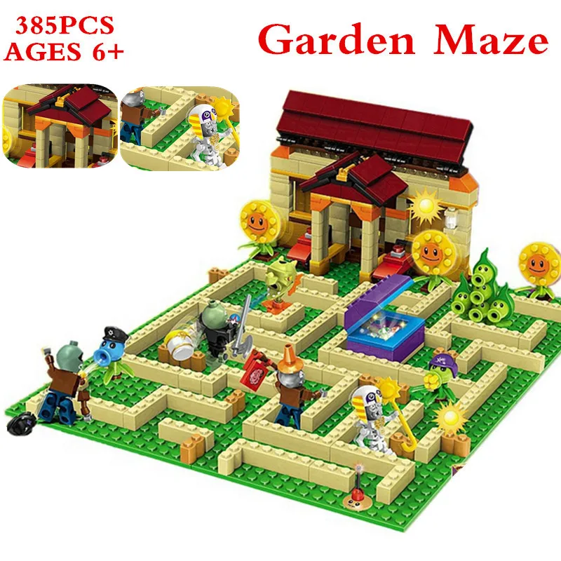 

Plants vs Zombies Garden maze struck game Building Blocks Bricks Toys For kids Like Lepin superheros figures Minecraft XD60