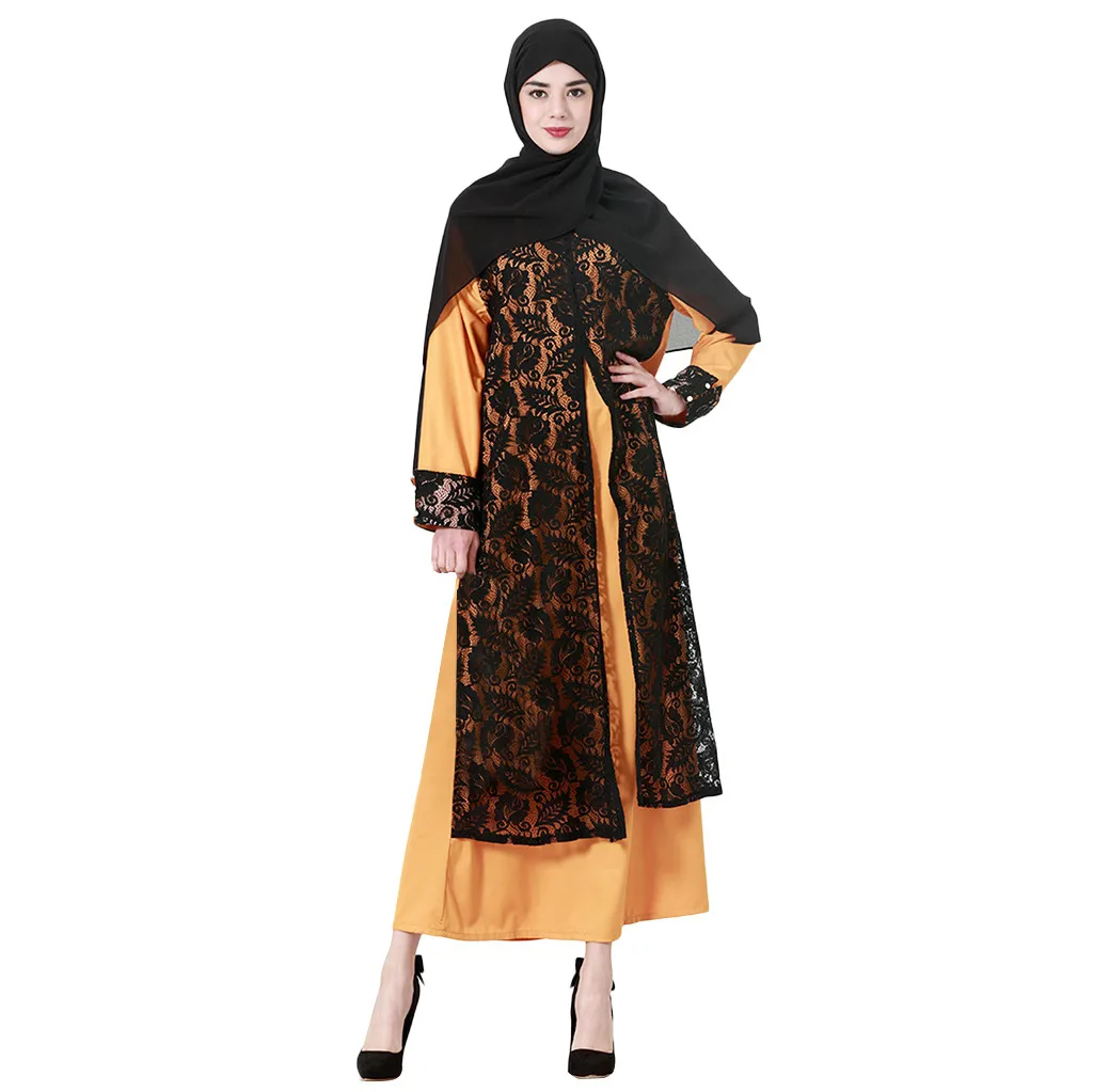 Мусульманское платье Рамадан исламский хиджаб Для женщин мусульманских с цветочным принтом коктейльное длинное платье Исламская Абая
