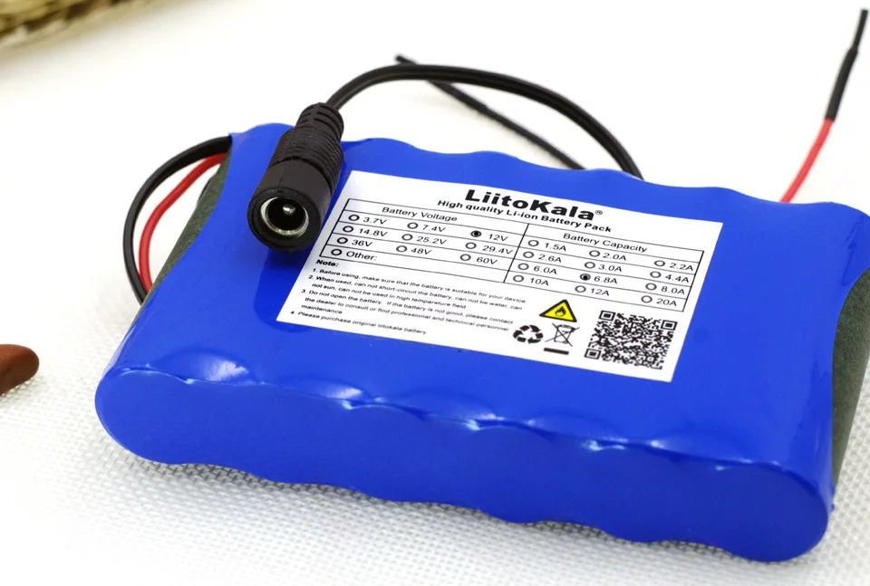 Liitokala 12 В 6,8 Ач 6800 мАч 18650 перезаряжаемые батареи 12,6 в PCB литиевая аккумуляторная батарея Защитная плата+ 12,6 в 1 а зарядное устройство