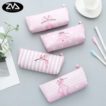 1x kawaii pencil bag Pink leopard student pencil case school pencil cases for girl stationery canvas pencil bag estojo escolar