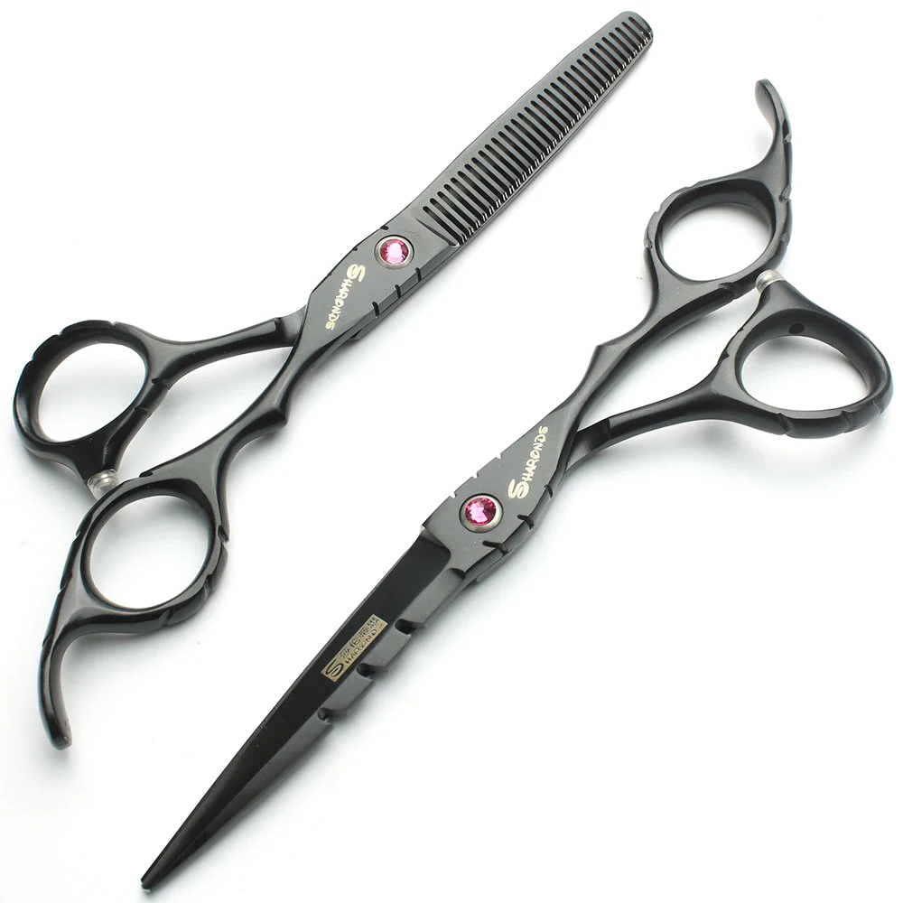 6,0 ''japan 440C черный цвет парикмахерские ножницы для волос ножницы, Салон Парикмахерская Инструменты Набор