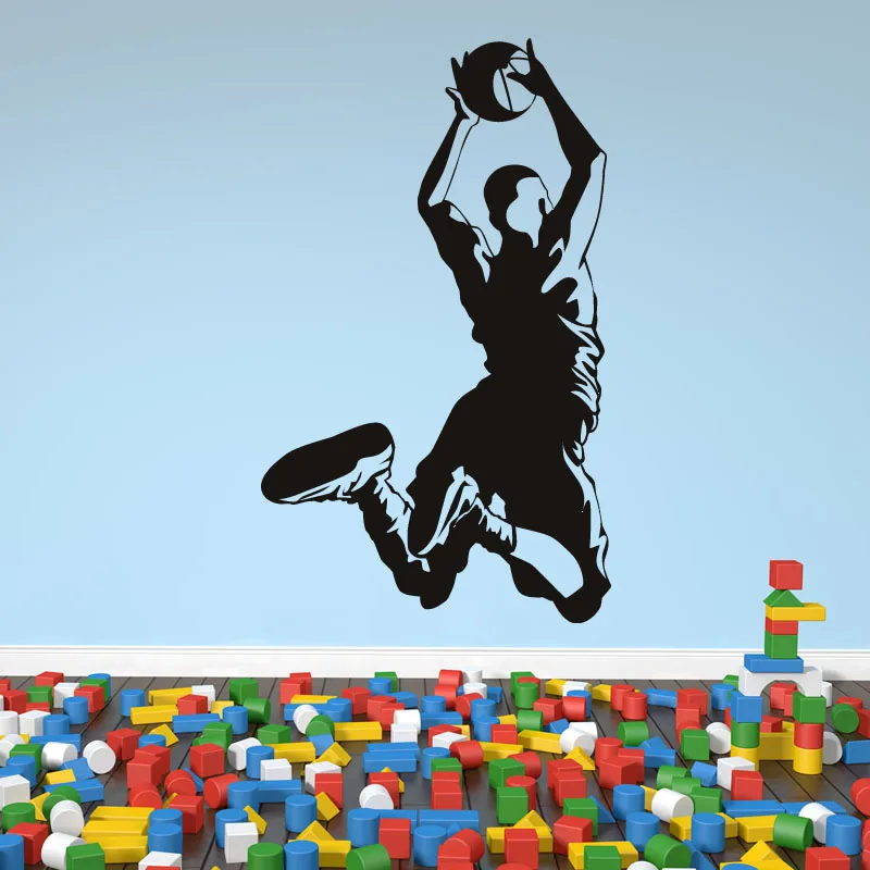 Spedizione Gratuita Vinile Rimovibile Basket Dunk Wall Sticker Ragazzi Camera Da Letto Decorativo Wall Decal Player Home Decor