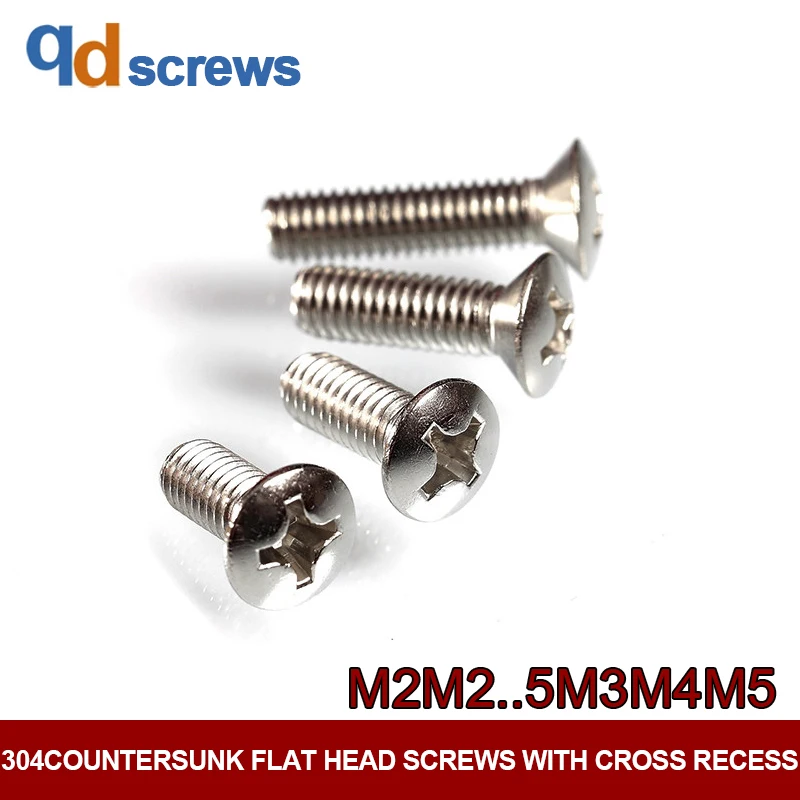 

304 M2M2.5M3M4M5 Countersunk raised head screws with cross recess half countersunk half-Phillip flat screw GB820 DIN966 ISO 7047