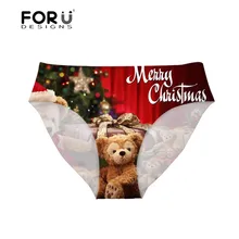 FORUDESIGNS/трусики бикини Merry Рождество узор для женщин Бразильский трусики для одежда заплыва нижнее бельё девочек