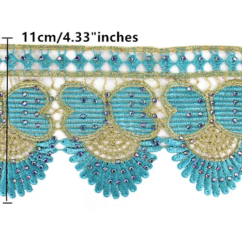 10 ярдов вышитая бисером Хрустальная кружевная отделка Цветочная вышивка кружевная Аппликация Обрезка лента Африканский шнур ткань Лента Скрапбукинг T2720