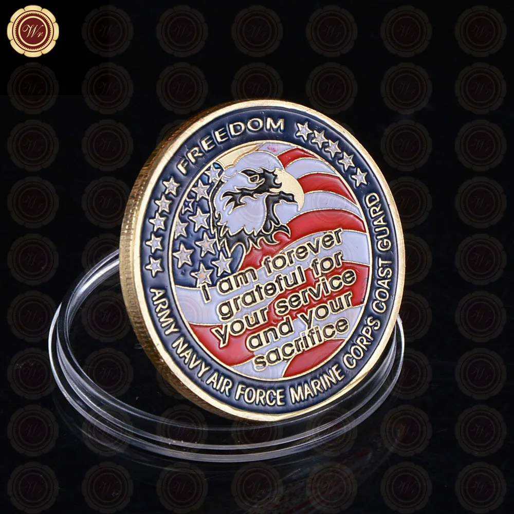Позолоченная монета Америка POW& MIA Greatful Nation Never Forget памятная монета оптом нормальные металлические монеты из сплава