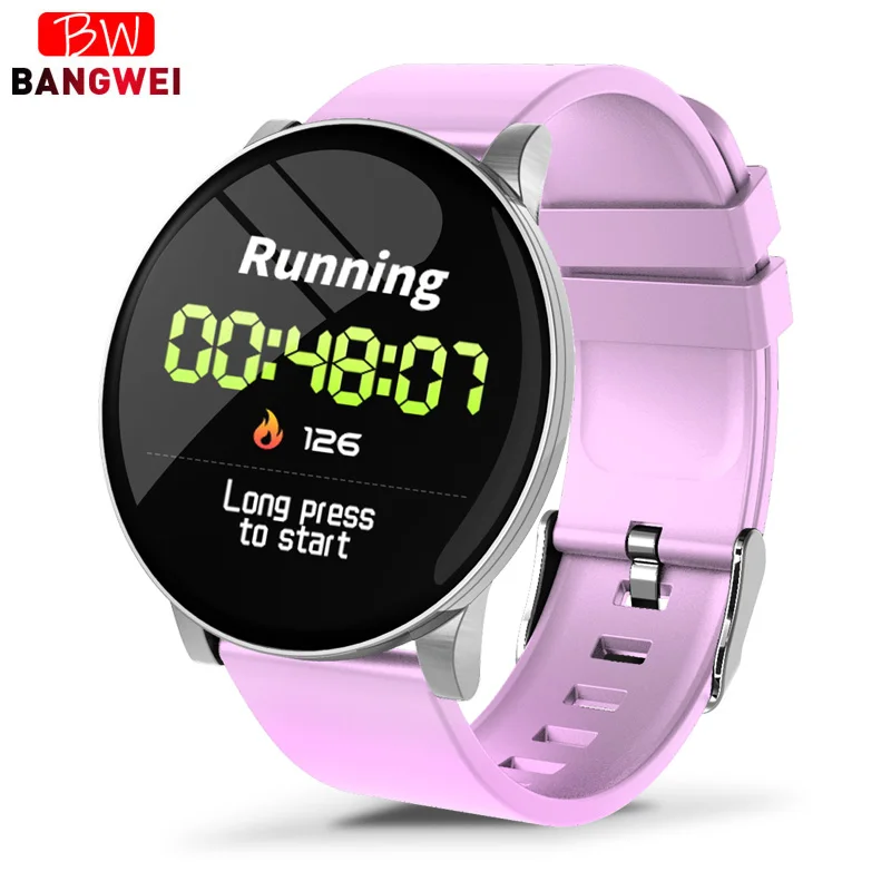 LIGE для женщин смарт-браслет спортивные часы IP67 Водонепроницаемый фитнес-трекер монитор сердечного ритма светодиодный шагомер браслет для Android ios - Color: pink