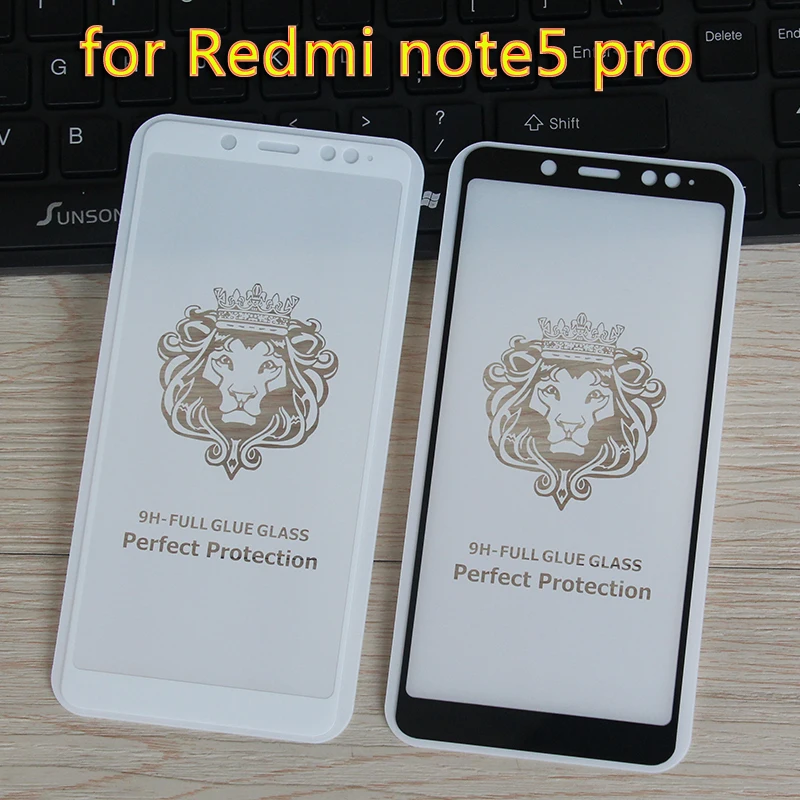 For Xiaomi Redmi note5 5pro  Two strong Tempered Glass 9H 2.5D Full Cover Protector Redmi note 5pro phone Screen Protective Film