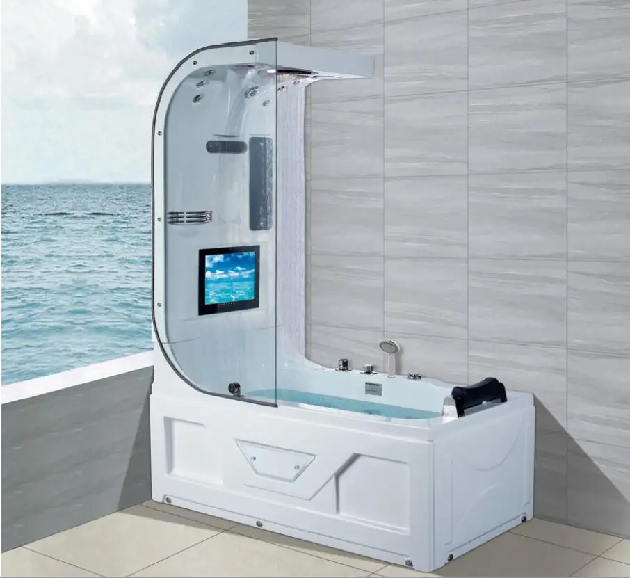 1600 luxo banheira de hidromassagem chuveiro superior tv surf & massagem banheira interior ns3220-3