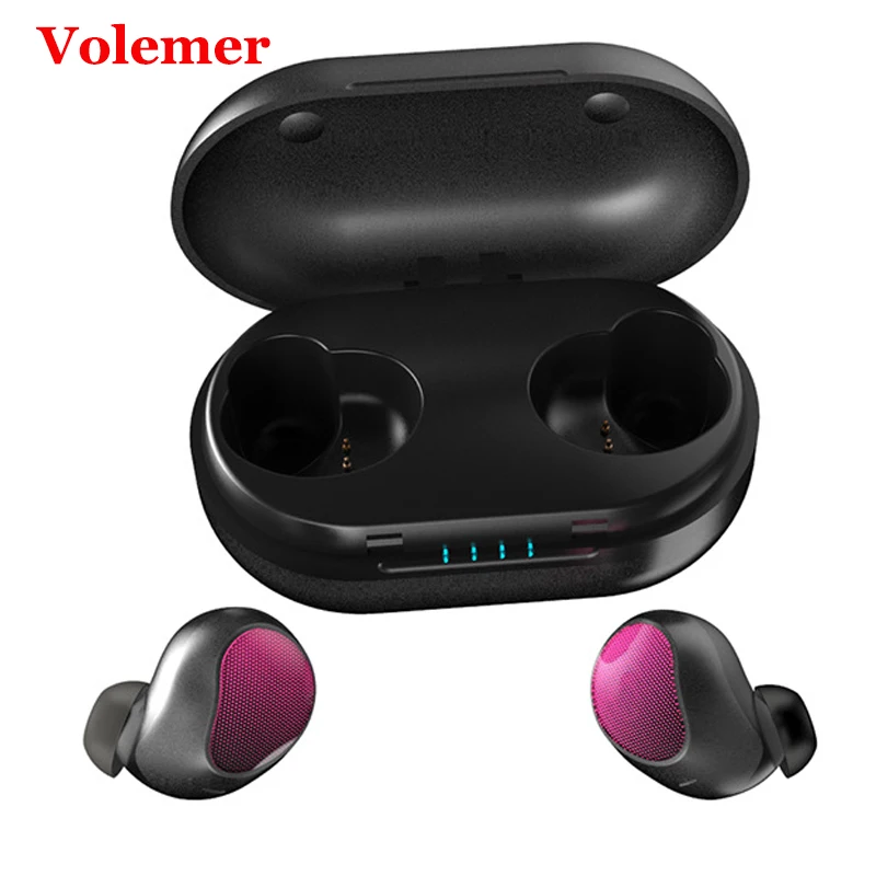 

Volemer Tws T10 Mini Earbuds Wireless Bluetooth Waterproof Sport Headsets With 1200Mah Charging Box Twin Earphones For Xiaomi