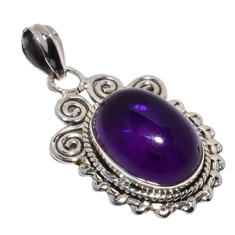 

NiaoZaiFei YunZaiKan Genuine Amethyst Pendant 925 Sterling Silver, 37 mm, 2SP0203