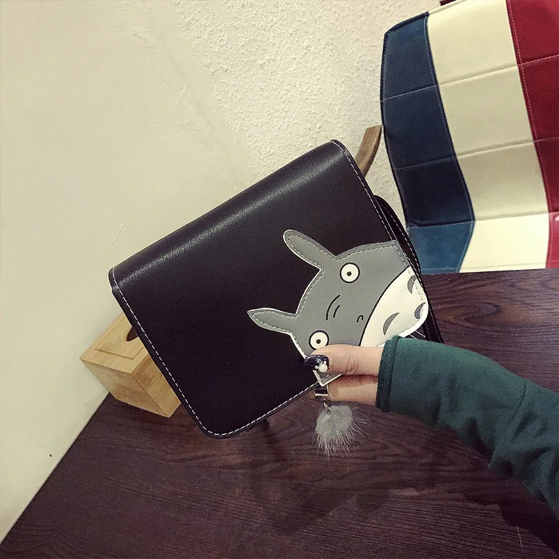 DUDINI Fashion Totoro Women Crossbody Bag Vintage PU Leather Messenger