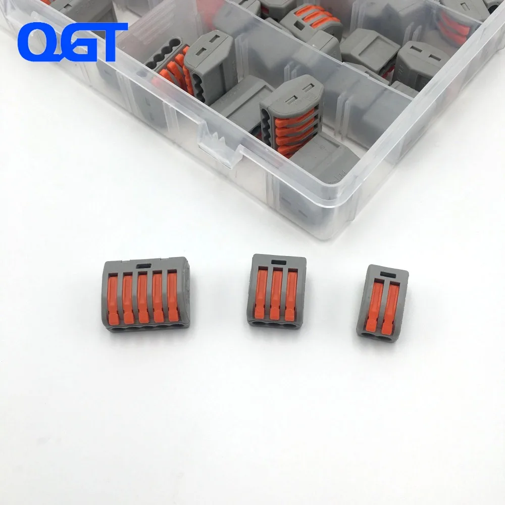 

60PCS/Box Type Wire Connector PCT Pin Cage Spring Universal Fast Wiring Conductors Terminal Block For Line