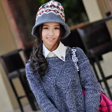 Шапка женские новые зимние милые жаккардовые бассейна восстановление древних способов разработки вязаная шапка отдыха рыбак шапка трикотажная шапка