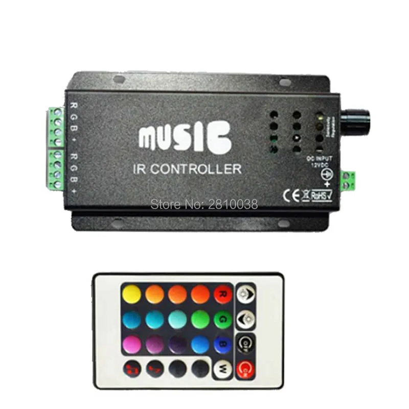 2 шт./лот 24 ИК ключ Музыкальный контроллер DC 12-24 В 3H музыка IR led rgb CA пассивный