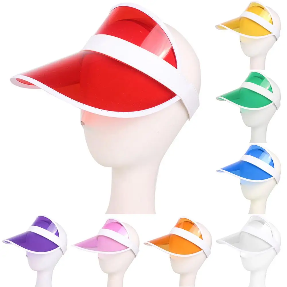 

New Fashion Summer Outdoor Sports Sun Hat Anti-UV Cap Clear Plastic Visor Hat