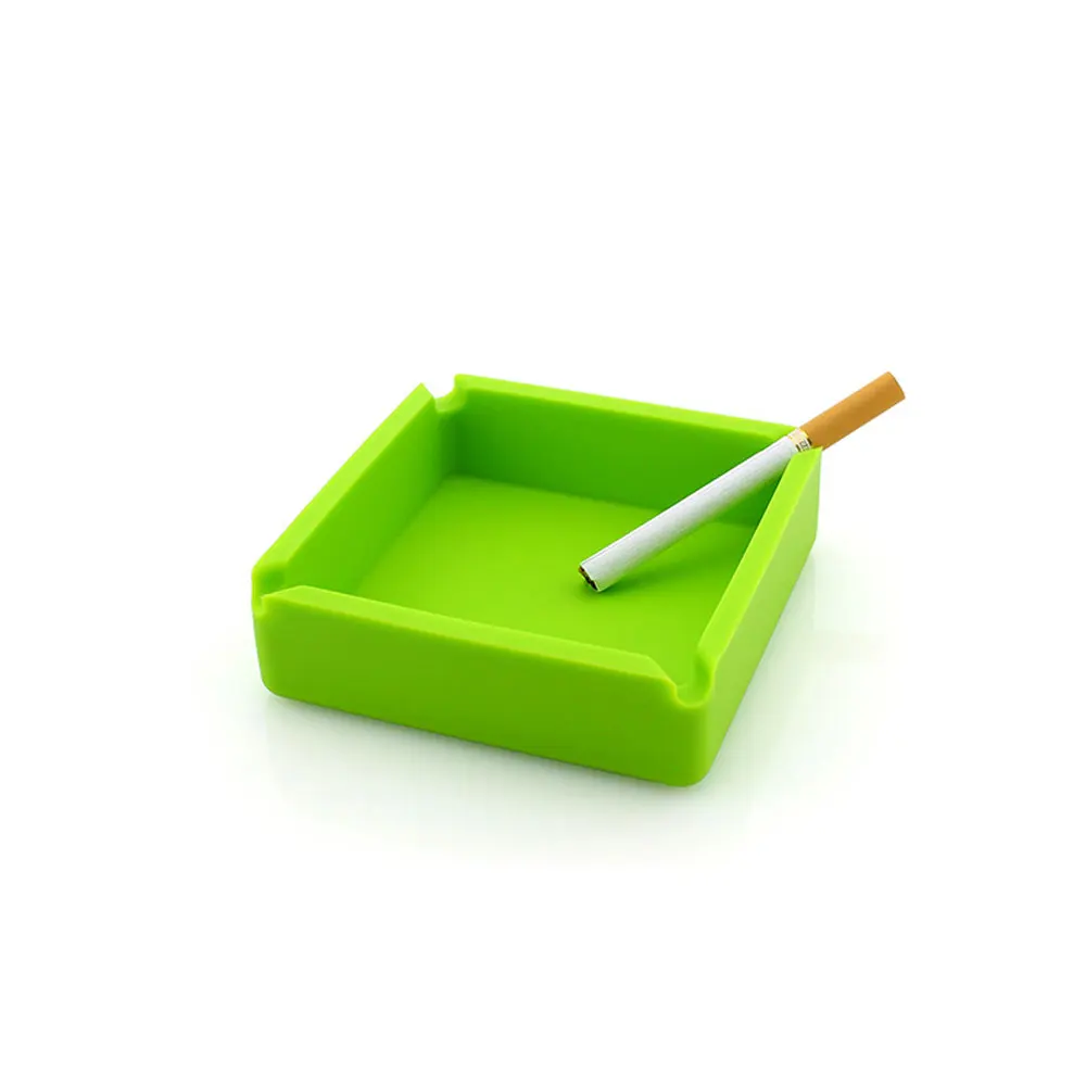 

1Pcs Silicone Ashtray Silicone Rubber High Temperature Heat Resistant Square Design Ashtray (Multicolor)
