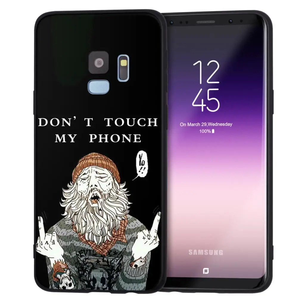 С персонажами мультфильмов чехол для samsung Galaxy S10 S9 S8 плюс S10e S7 край A6 A8 плюс A5 A7 J7 J5 J3 Черный силиконовый чехол для мобильного телефона чехол s - Цвет: H8213