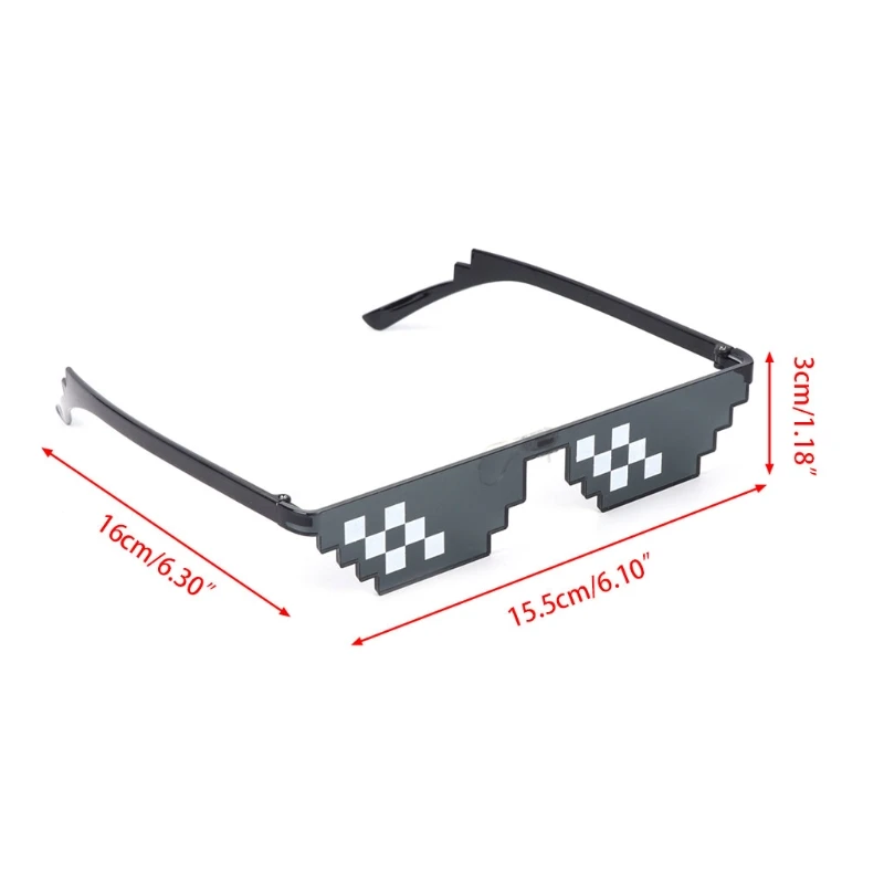 Забавные трюки очки 8 бит пиксель дело с ним мозаика солнцезащитные очки трюк игрушка унисекс солнцезащитные очки игрушка для детей и взрослых забавные игрушки