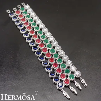 

HERMOSA Jewelry Circular Fashion Women Bracelets Multiple Styles Silver Color Bracelet Length 7 inch BKSL-004