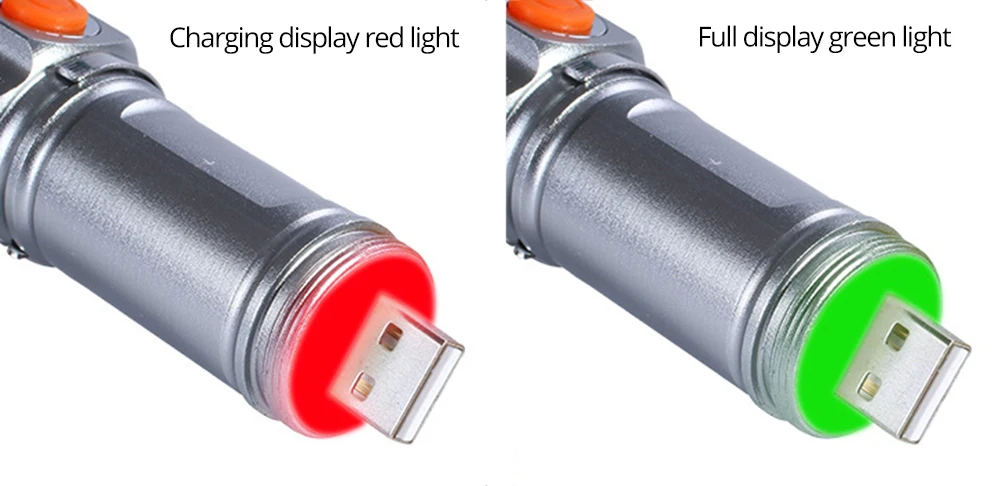 Sale Bicycle light 4 color LED portable flashlight built-in rechargeable lithium battery USB charging waterproof zoom 3 mode lighting 17