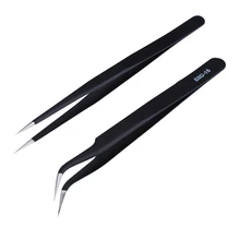 2PCS ESD-14 ESD-15 Anti-static Curved Straight Tip Forceps Precision Soldering Tweezers Set Electronic ESD Tweezers Tool цена 2PCS ESD-14 ESD-15 Anti-static Curved Straight Tip Forceps Precision Soldering Tweezers Set Electronic ESD Tweezers Tool цены онлайн