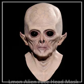 

Top Grade 100% Latex Alien Mask, Big Eyes Horrible Terrestrial Party Horror Rubber Latex Full Masks For Costume Party Cosplay