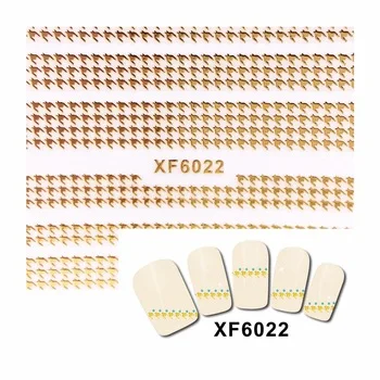 WUF 1 Sheet 3D Nail Stickers Beauty Gold Nail Art Charms Nails Bronzing Decals Decorations Tools  6022