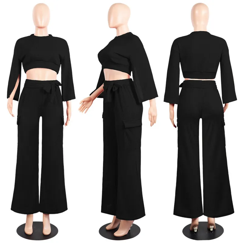 2018 autumn winter knitting tracksuit pants set-19
