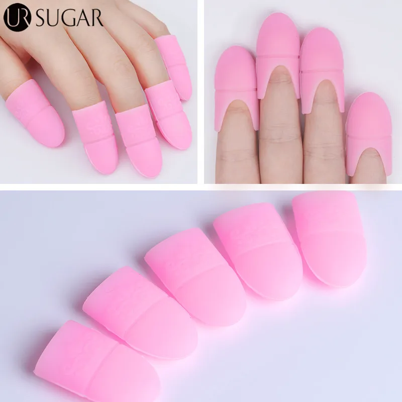 

5pcs/set UV Gel Polish Remover Wraps Silicone Soak Off Cap Clip Manicure Nail Art Tools Pink Black White Nail Polish Remover