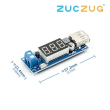 Понижающий преобразователь постоянного тока светодиодный вольтметр+ 5 В USB зарядное устройство Модуль питания плата понижающий порт 6,5-40 В до 5 В 2 А