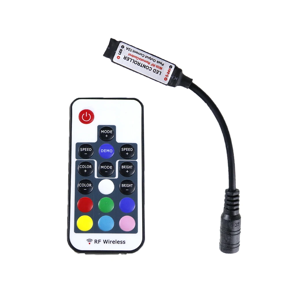 DC5V 12V 24V RBG Wireless Remote Mini RF Controller LED Strip Light ...