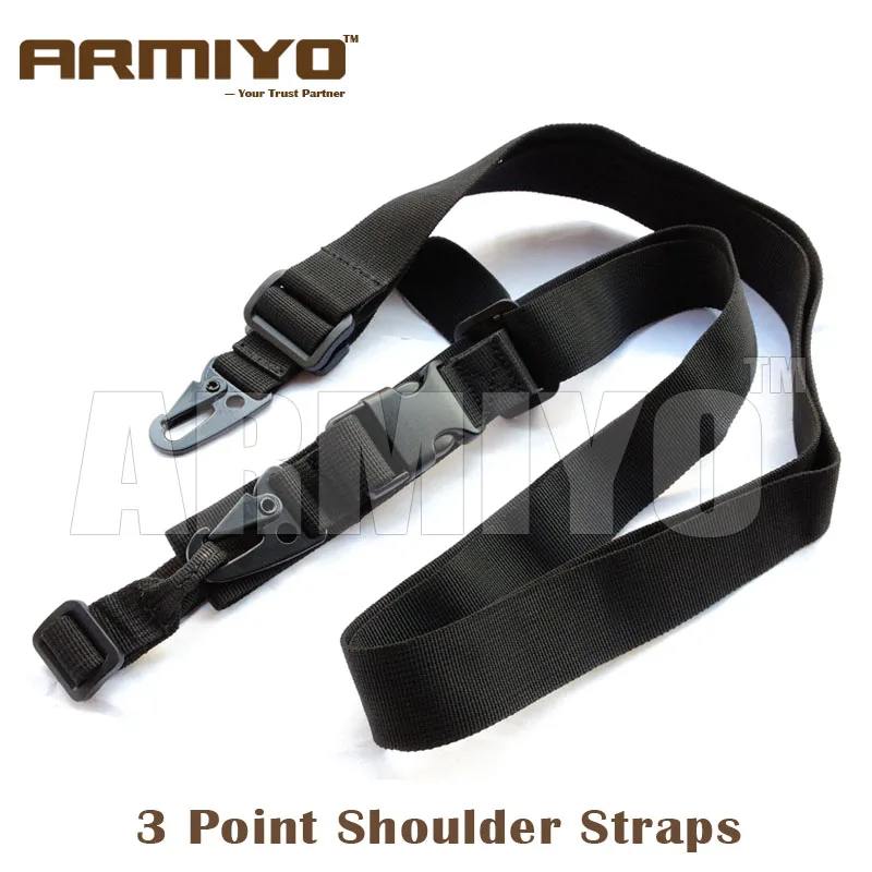 

Armiyo 3 Point Adjustable Bungee Gun Shoulder Strap Harnesses Wrap Ring Hook Sling System Hunting Shooting Accessories