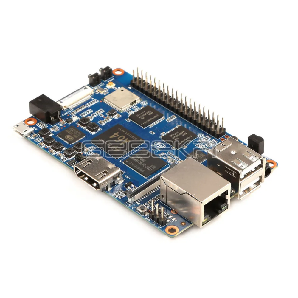 Banana Pi M64 BPI-M64 A64 64-разрядный четырехъядерный процессор 2 Гб Оперативная память с поддержкой Wi-Fi Bluetooth 8 Гб памяти на носителе eMMC демо одноплатный и 1 шт. 3dB антенна