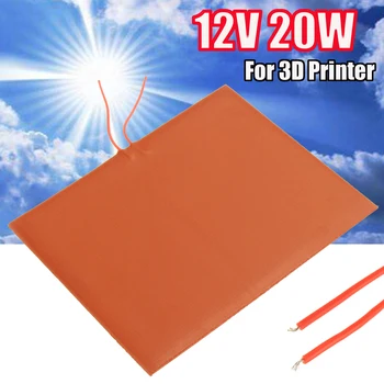 

12V DC 80x100mm 20W Flexible Waterproof Silicon Heater Pad For 3D Printer Bed Holes