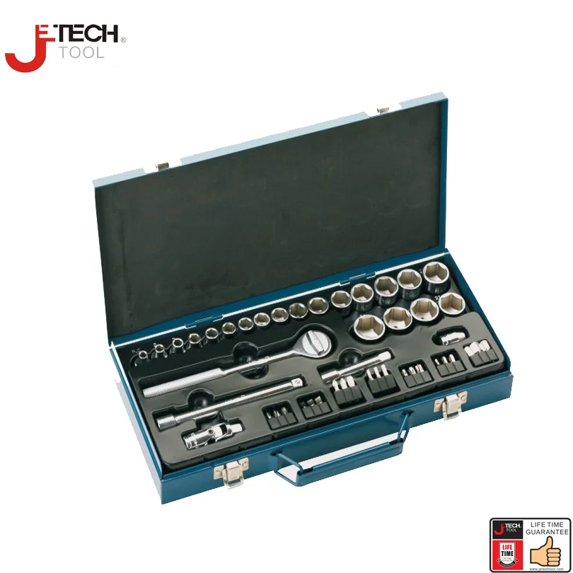 

Jetech 46pcs 3/8" drive socket sets with ratchet extension bar 3" 6" mechanics tools sleeve wrench set chiavi a cricchetto