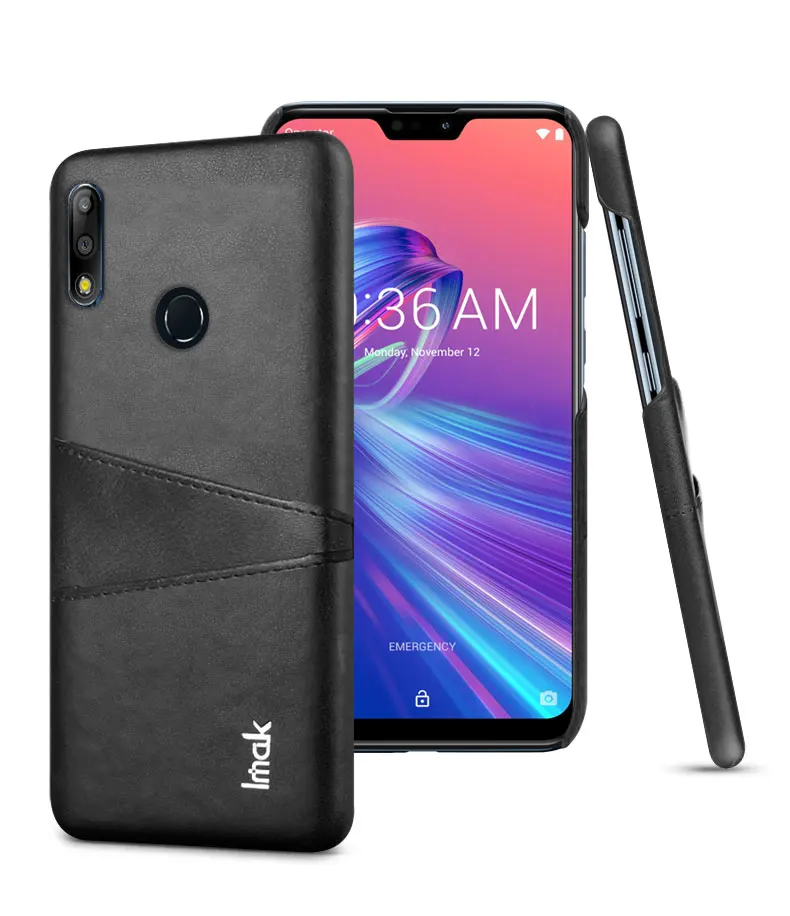 Роскошный чехол IMAK в сдержанном стиле для Asus Zenfone Max Pro M2 ZB631KL ZB633KL, чехол со слотом для карт, Чехол Для Zenfone Max Pro M1 ZB601KL ZB602KL 5 5Z - Цвет: Black Card slot