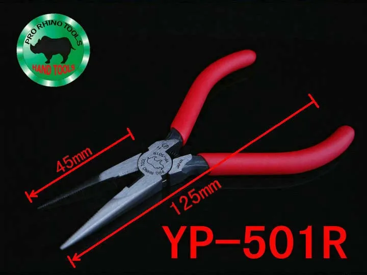 

Japanese RHINO YP-501R 125mm (5 inch) Long Nose Pliers Super Hard Pointy Cutting Nippers For Processing Jewelry Repairing