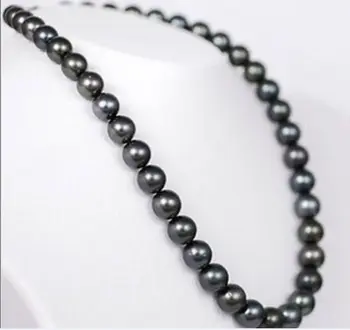 

Free shipping GENUINE Natural south sea 9-10MM south sea black pearl necklace 20 INCH
